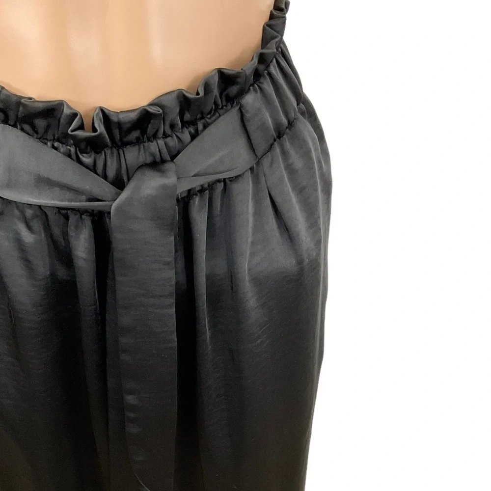 SAVVI Penny Satin Pants black wide leg size small - Picture 5 of 10
